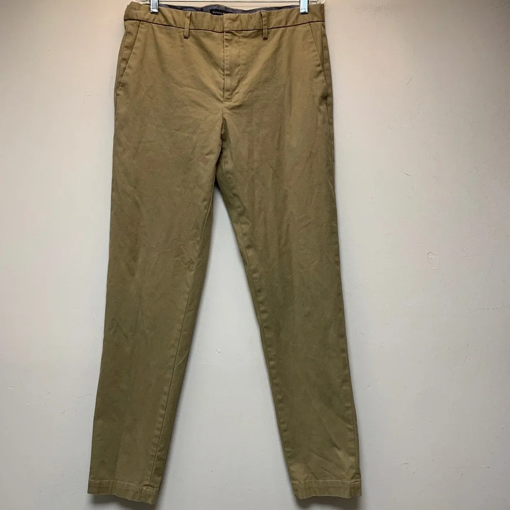 Banana Republic Mason Chino Mens 34x34 Khaki Excellent Stretch Cotton Pants